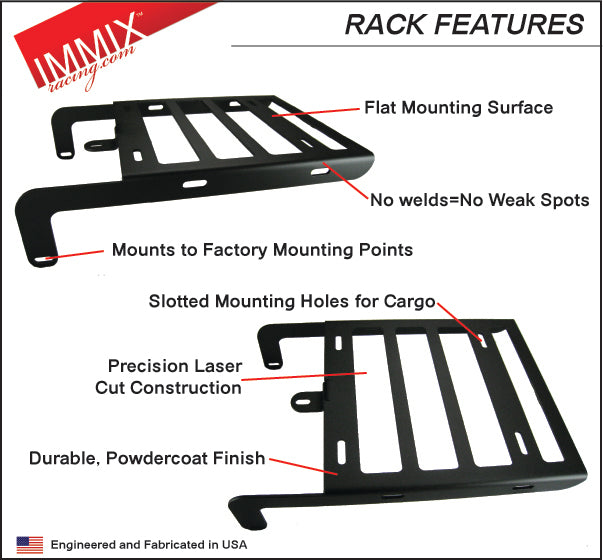IMMIX Racing® Yamaha XT250 Cargo Rack (Black Powder Coat) - MADE IN USA